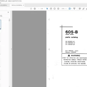 FIAT ALLIS 605B WHEEL LOADER PARTS MANUAL - PDF DOWNLOAD