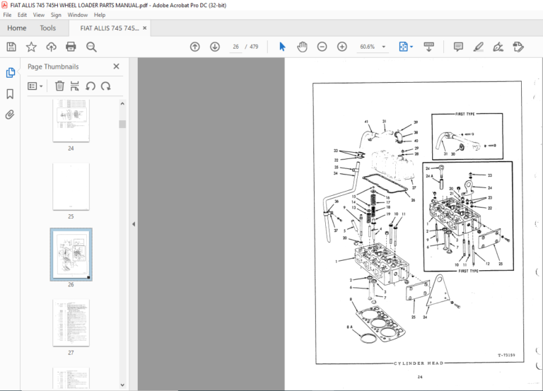 FIAT ALLIS 745 745H WHEEL LOADER PARTS MANUAL - PDF DOWNLOAD ...