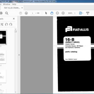 FIAT ALLIS CRAWLER TRACTOR 16B  DIRECT DRIVE PARTS MANUAL - PDF DOWNLOAD