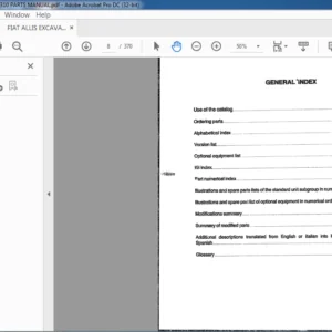 FIAT ALLIS EXCAVATOR FX310 PARTS MANUAL - PDF DOWNLOAD