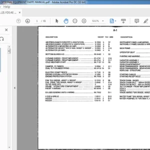 FIAT ALLIS FD14E CRAWLER TRACTOR OPTIONAL EQUIPMENT PARTS MANUAL  - PDF DOWNLOAD