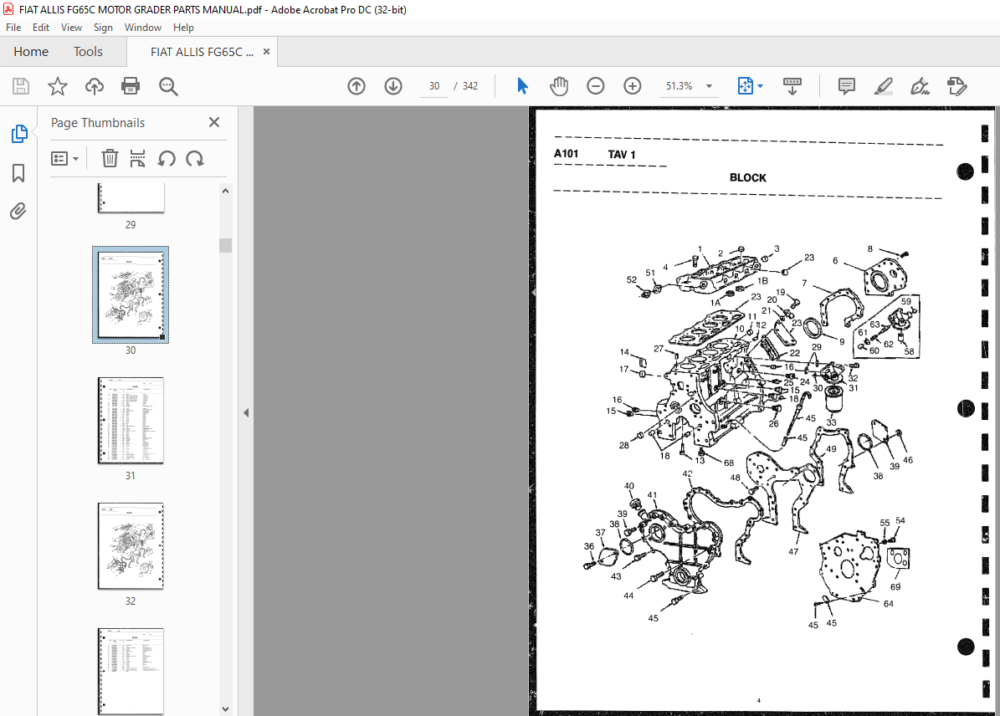 FIAT ALLIS FG65C MOTOR GRADER PARTS MANUAL - PDF DOWNLOAD ...