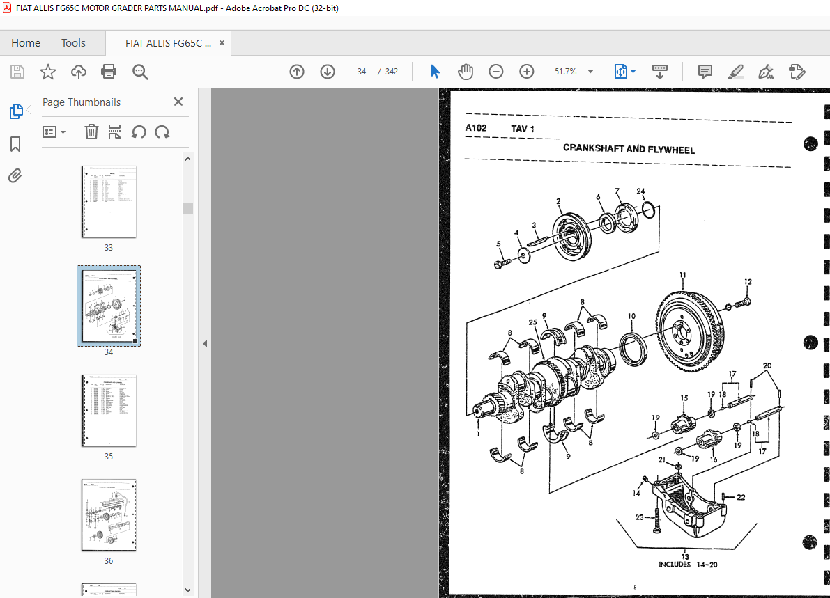 FIAT ALLIS FG65C MOTOR GRADER PARTS MANUAL - PDF DOWNLOAD ...