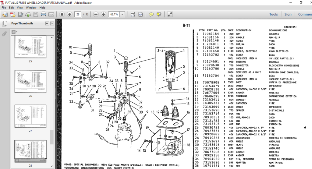 FIAT ALLIS FR15B WHEEL LOADER PARTS MANUAL - PDF DOWNLOAD ...