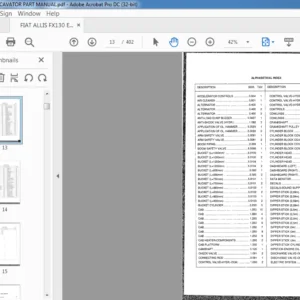 FIAT ALLIS FX130 EXCAVATOR PART MANUAL - PDF DOWNLOAD