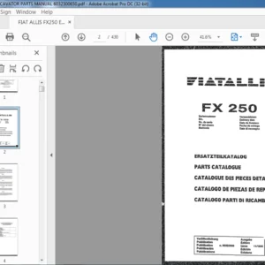FIAT ALLIS FX250 EXCAVATOR PARTS MANUAL  - PDF DOWNLOAD