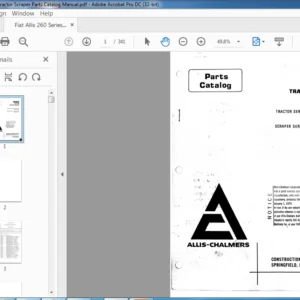 Fiat Allis 260 Series A Tractor Scraper Parts Catalog Manual - PDF DOWNLOAD