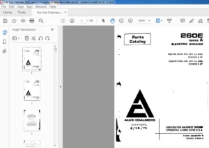 Fiat Allis Chalmers 260E Series A Elevating Scraper Parts Manual - PDF DOWNLOAD