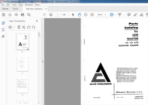 Fiat Allis Chalmers 260E Tractor Elevator Scraper Parts Manual - PDF DOWNLOAD