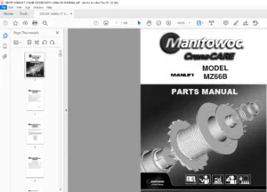 GROVE MANLIFT CRANE MZ66B PARTS CATALOG MANUAL - PDF DOWNLOAD