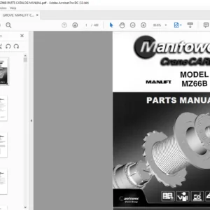 GROVE MANLIFT CRANE MZ66B PARTS CATALOG MANUAL - PDF DOWNLOAD