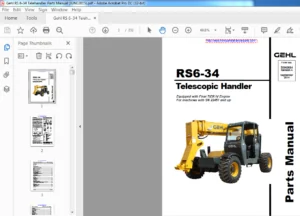 Gehl RS 6-34 Telehandler Parts Manual - PDF DOWNLOAD