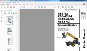 Gehl RS 6-42 Telehandler Parts Manual  - PDF DOWNLOAD