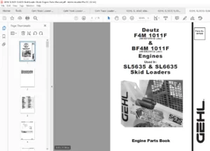 Gehl SL5635 & SL6635 Skid Loaders Deutz F4M 1011F & BF4M 1011F Parts Manual - PDF DOWNLOAD