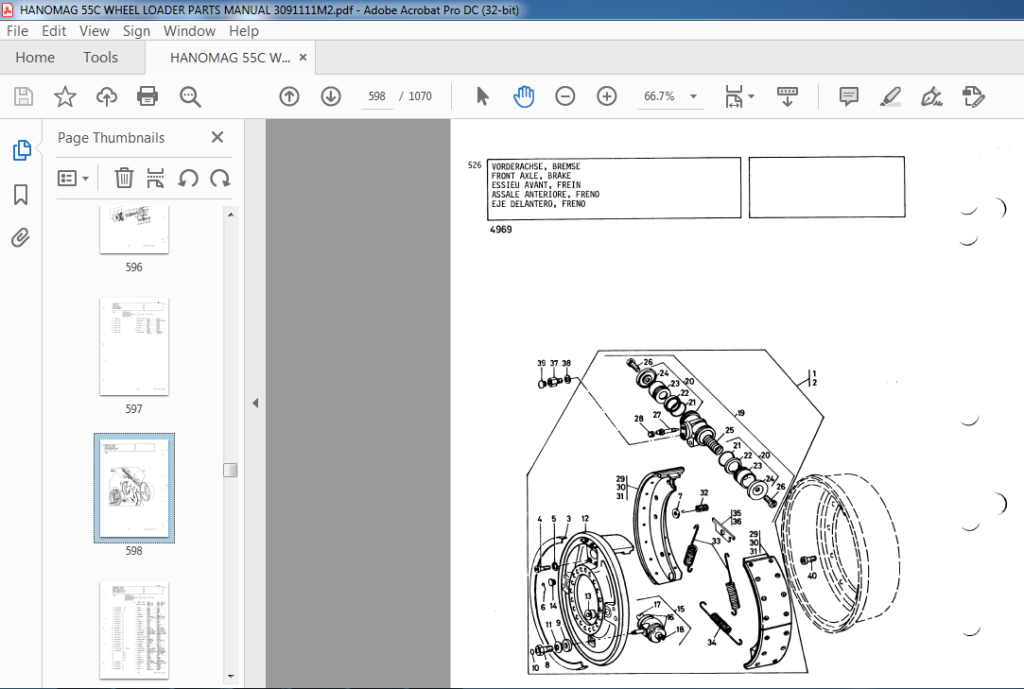 HANOMAG 55C WHEEL LOADER PARTS MANUAL 3091111M2 - PDF DOWNLOAD ...