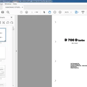 HANOMAG D700D WHEEL LOADER PARTS MANUAL 3091122M2 - PDF DOWNLOAD