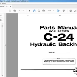 Hein-Werner C24 Hydraulic Backhoes Parts Manual - PDF DOWNLOAD