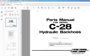 Hein-Werner C28 Hydraulic Backhoes Parts Manual - PDF DOWNLOAD