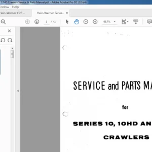 Hein-Werner Series 10 10HD & 12HD Crawlers Service & Parts Manual - PDF DOWNLOAD