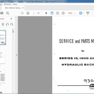 Hein-Werner Series 10 10HD & 12HD Hydraulic Backhoes Service & Parts Manual - PDF DOWNLOAD