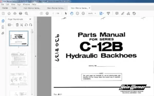 Hein-Werner Series C12B Hydraulic Backhoes Parts Manual - PDF DOWNLOAD