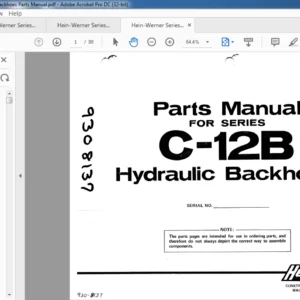 Hein-Werner Series C12B Hydraulic Backhoes Parts Manual - PDF DOWNLOAD