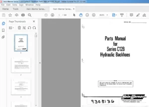 Hein-Werner Series C12B Hydraulic Backhoes Parts Manual 9308136 - PDF DOWNLOAD