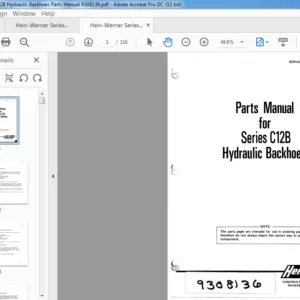 Hein-Werner Series C12B Hydraulic Backhoes Parts Manual 9308136 - PDF DOWNLOAD