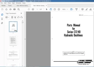 Hein-Werner Series C12HD Hydraulic Backhoes Parts Manual - PDF DOWNLOAD