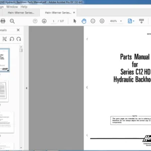 Hein-Werner Series C12HD Hydraulic Backhoes Parts Manual - PDF DOWNLOAD