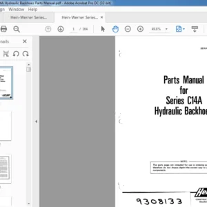 Hein-Werner Series C14A Hydraulic Backhoes Parts Manual - PDF DOWNLOAD