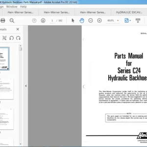 Hein-Werner Series C24 Hydraulic Backhoes Parts Manual - PDF DOWNLOAD