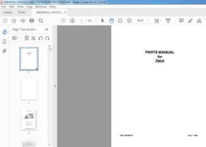 INGERSOLL (HYSTER) Z-90A TELEHANDLER PARTS BOOK - PDF DOWNLOAD