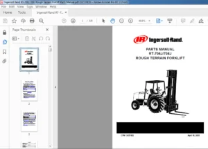 Ingersoll Rand RT-706J 708J Rough Terrain Forklift Parts Manual - PDF DOWNLOAD