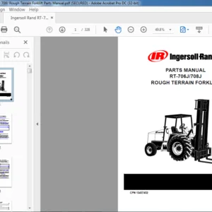 Ingersoll Rand RT-706J 708J Rough Terrain Forklift Parts Manual - PDF DOWNLOAD