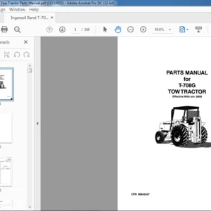 Ingersoll Rand T-708G Tow Tractor Parts Manual - PDF DOWNLOAD