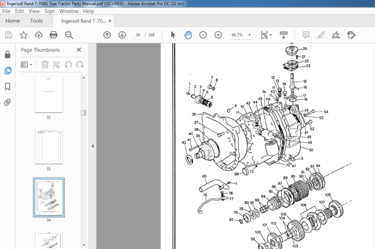 Ingersoll Rand T-708G Tow Tractor Parts Manual - PDF DOWNLOAD ...