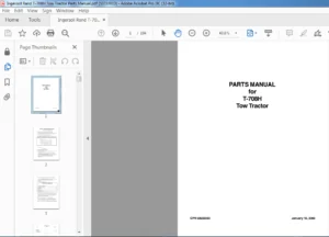 Ingersoll Rand T-708H Tow Tractor Parts Manual - PDF DOWNLOAD