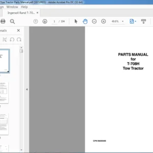 Ingersoll Rand T-708H Tow Tractor Parts Manual - PDF DOWNLOAD