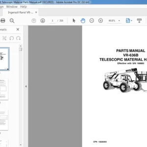 Ingersoll Rand VR-636B Telescopic Material Parts Manual - PDF DOWNLOAD