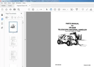 Ingersoll Rand VR-642B  Telescopic Material Handler Parts Manual - PDF DOWNLOAD