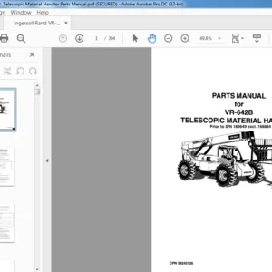 Ingersoll Rand VR-642B  Telescopic Material Handler Parts Manual - PDF DOWNLOAD