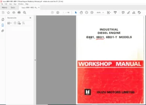 Isuzu 6BB1 6BD1 6BD1-T Diesel Engine Workshop Manual - PDF DOWNLOAD