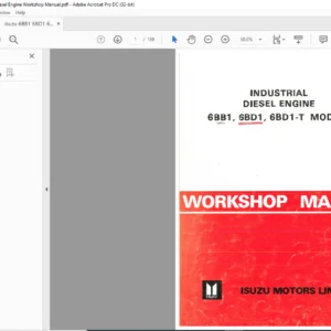 Isuzu 6BB1 6BD1 6BD1-T Diesel Engine Workshop Manual - PDF DOWNLOAD
