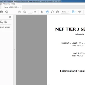 Iveco N45 & N67 NEF Tier 3 Series Industrial application Technical & Repair Manual - PDF DOWNLOAD