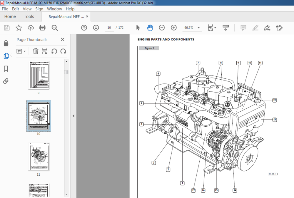 Iveco NEF Engine N45 MNA M10 N67 MNA M15 Technical & Repair Manual ...