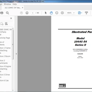 JLG 1044C-54 Telehandler Parts Manual - PDF DOWNLOAD