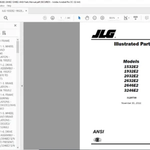 JLG 1532E2 1932E2 2032E2 2632E2 2646E2 3246E2 ANSI Parts Manual - PDF DOWNLOAD