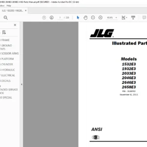 JLG 1532E3 1932E3 2033E3 2046E3 2646E3 2658E3 ANSI Parts Manual - PDF DOWNLOAD