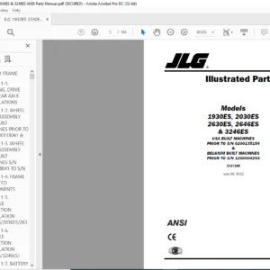 JLG 1930ES 2030ES 2630ES 2646ES & 3246ES ANSI Parts Manual - PDF DOWNLOAD